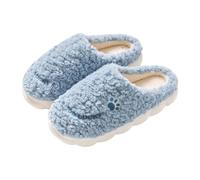 Generisch Zapatillas de estar por casa de felpa para mujer, cómodas, para invierno, cómodas, con plataforma, acogedoras, mullidas, cómodas, de invierno, informales, de felpa, azul celeste, 44 EU