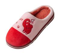 Generisch Zapatillas de estar por casa de felpa suave con pelo acogedor para noches acogedoras de invierno, diseño de dibujos animados, Rosa., 43 EU