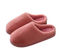 Generisch Zapatillas de estar por casa de moda para mujer, de un solo color, de encaje cerrado, de felpa, de algodón, para otoño e invierno, en paquete medio, antideslizantes, cálidas y cómodas, suela