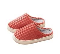 Generisch Zapatillas de estar por casa para hombre y mujer, de peluche, de un solo color, de algodón, mullidas, cálidas, cómodas, unisex, suaves, antideslizantes, para interior y exterior, 1 sandía