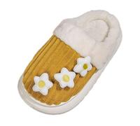 Generisch Zapatillas de estar por casa para mujer, algodón, modelos de pareja de moda, estampado floral, parte inferior plana, cómodas, cálidas, antideslizantes, ligeras, zapatos para mujer 41 Quick