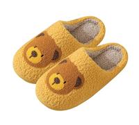 Generisch Zapatillas de estar por casa para mujer, cálidas, adorables, con diseño de oso pequeño, pantuflas de fieltro de espuma viscoelástica, zapatos antideslizantes, suela suave, zapatillas de