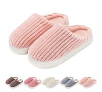 Generisch Zapatillas de estar por casa para mujer, de felpa, con forro cálido, pantuflas de fieltro suave, para parejas, zapatillas de cabaña, zapatillas de casa sólidas, pantuflas de algodón