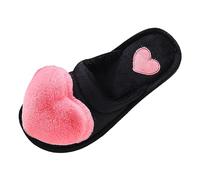 Generisch Zapatillas de estar por casa para mujer, de felpa, para interiores, cálidas, de felpa, gran amor, suelo plano, zapatillas de algodón para la temporada de invierno, Rosa., 37 EU