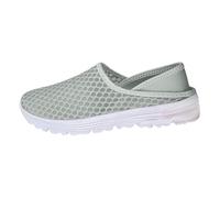 Generisch Zapatillas de estar por casa para mujer de primavera y verano de un solo color con puntera cubierta, antideslizantes, cómodas pantuflas de playa, Gris A, 45 EU
