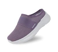 Generisch Zapatillas de estar por casa para mujer de primavera y verano de un solo color con puntera cubierta, antideslizantes, cómodas pantuflas de playa, Lila E., 43 EU