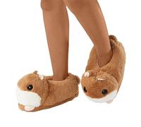Generisch Zapatillas de estar por casa para mujer, diseño de hámster, suela suave, cálidas, cómodas, de algodón, antideslizantes, para interiores, acogedoras