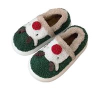 Generisch Zapatillas de estar por casa para mujer, diseño navideño, impresión 3D, cómodas y cálidas para relajarse y sentirse bien, verde, 39 EU