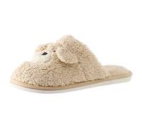 Generisch Zapatillas de estar por casa para mujer, en forma de cachorro, para hotel, zapatillas de felpa, lindas y suaves, para interiores, planas, ligeras, transpirables, para dormitorio, Estilo N01