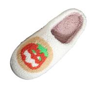 Generisch Zapatillas de estar por casa para mujer, Halloween, cookies, nostálgicas, creatividad, pantuflas de algodón para hombres y mujeres, para casa, invierno, zapatillas de felpa, Blanco, 39 EU