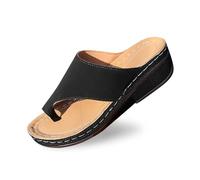 Generisch Zapatillas de estar por casa para mujer, moda de verano, cómodas, con clip, tacón, zapatos de playa modernos para mujeres conscientes del estilo, Negro , 41 EU