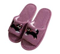 Generisch Zapatillas de estar por casa para mujer, pantuflas de fieltro suave, planas, ligeras, mullidas, antideslizantes, de fieltro, unisex, puntera abierta, zapatos casuales para interiores y