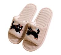 Generisch Zapatillas de estar por casa para mujer, pantuflas de fieltro suave, planas, ligeras, mullidas, antideslizantes, de fieltro, unisex, puntera abierta, zapatos casuales para interiores y