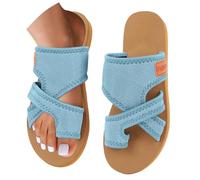 Generisch Zapatillas de estar por casa para mujer, para juanetes, ortopédicas, de malla, transpirables, ligeras, cómodas, para verano, playa, chanclas de playa, azul celeste, 37 EU