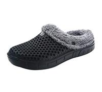 Generisch Zapatillas de estar por casa para mujer, pareja, hombre, invierno, zapatillas cálidas, antideslizantes, para interior y dormitorio, Negro , 40 EU