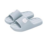 Generisch Zapatillas de estar por casa para mujer, suaves, de secado rápido, antideslizantes, cómodas, de verano, con diseño de dibujos animados, para interiores y exteriores, gris, 44 EU