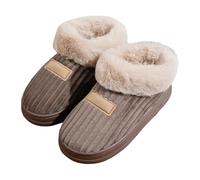 Generisch Zapatillas de estar por casa para mujer y hombre, felpa, invierno, cálidas, cómodas, elegantes, cómodas, con forro, suaves, antideslizantes, unisex, suela gruesa y nube, 02 Café., 41 EU