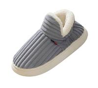 Generisch Zapatillas de estar por casa para mujer y hombre, felpa, invierno, cálidas, cómodas, elegantes, cómodas, con forro, suaves, antideslizantes, unisex, suela gruesa y nube, 01 gris., 45 EU