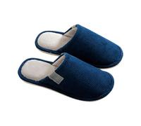 Generisch Zapatillas de estar por casa para mujer y hombre, zapatos planos, de fieltro, suela suave, pantuflas cómodas, unisex, forradas de felpa, antideslizantes, para interior y exterior, marine, 40