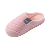 Generisch Zapatillas de estar por casa para mujer, zapatillas de fieltro cálidas de un solo color, cómodas pantuflas de algodón forradas, pantuflas planas antideslizantes, zapatillas ligeras y suaves