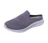 Generisch Zapatillas de estar por casa para mujer, zapatillas de verano, transpirables, cómodas, antideslizantes, para caminar, cómodas, deportivas, de malla, para interiores y exteriores, morado, 40