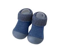 Generisch Zapatillas de estar por casa para niña, 21 calcetines, forro polar, calcetines antideslizantes, zapatos de diseñador para mujer, azul, 27 EU