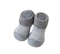 Generisch Zapatillas de estar por casa para niña, 21 calcetines, forro polar, calcetines antideslizantes, zapatos de diseñador para mujer, gris, 23 EU