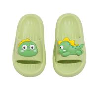Generisch Zapatillas de estar por casa para niños, calzado cómodo para actividades al aire libre, con estampado de dinosaurios, adecuado para niños de 2 a 12 años, material EVA suave y duradero, verde