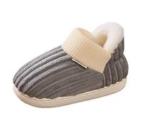 Generisch Zapatillas de estar por casa para niños, de algodón, cómodas, para dormitorio, invierno, cálidas, para mujer, 36, gris, 27 EU