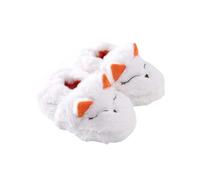 Generisch Zapatillas de estar por casa para niños, suaves, cálidas, antideslizantes, con talón cerrado, diseño de zorro, pantuflas para niños y niñas, 01 blanco, 24 EU