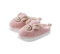 Generisch Zapatillas de estar por casa para niños y niñas de felpa cálidas zapatillas antideslizantes zapatillas transpirables zapatillas suaves para aprender a andar, Rosa., 29.5 EU