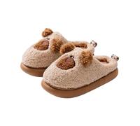 Generisch Zapatillas de estar por casa para niños y niñas de felpa cálidas zapatillas antideslizantes zapatillas transpirables zapatillas suaves para aprender a andar, caqui, 31 EU