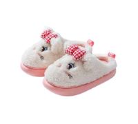 Generisch Zapatillas de estar por casa para niños y niñas de felpa cálidas zapatillas antideslizantes zapatillas transpirables zapatillas suaves para aprender a andar, beige, 35 EU