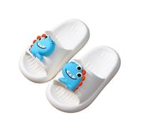 Generisch Zapatillas de estar por casa para niños y niños, suaves, de EVA, con estampado de dinosaurios, para interiores y exteriores, cómodas, ligeras, para niños pequeños, Blanco, 28 EU