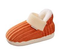 Generisch Zapatillas de estar por casa para niños, zapatillas de algodón, cómodas, para dormitorio, invierno, cálidas zapatillas de interior (naranja, 31 Little Child)
