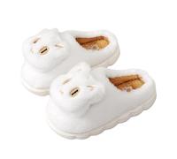 Generisch Zapatillas de estar por casa para niños, zapatillas de gato suaves, transpirables, cómodas, cómodas, para uso diario, cuatro doce años, zapatillas para niños, Blanco, 36 EU