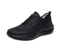 Generisch Zapatillas de fitness para hombre de malla: zapatillas con cordones, zapatillas de correr transpirables, zapatillas ligeras de un solo color, zapatos de entrenamiento, amortiguación