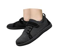 Generisch Zapatillas de interior para niños, zapatillas de deporte anchas, transpirables, ligeras, planas, para niños, para correr, tiempo libre, para correr en la calle, zapatillas de trail, Negro