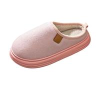 Generisch Zapatillas de invierno con suela gruesa para hombre, forro interior suave con suela antideslizante, ideal como calzado acogedor en tu propia casa, Rosa., 38 EU