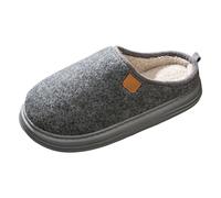 Generisch Zapatillas de invierno con suela gruesa para hombre, forro interior suave con suela antideslizante, ideal como calzado acogedor en tu propia casa, gris, 44 EU