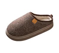 Generisch Zapatillas de invierno con suela gruesa para hombre, forro interior suave con suela antideslizante, ideal como calzado acogedor en tu propia casa, café, 44 EU