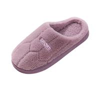 Generisch Zapatillas de Invierno de Algodón para Mujer, Antideslizantes, Cálidas y Cómodas, Suelas Suaves para Interior y Exterior, Morado, 40/41 EU