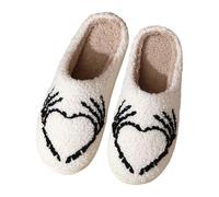 Generisch Zapatillas de invierno Halloween lindas historietas cálidas zapatillas de invierno para y parejas zapatos de casa, beige, 43 EU