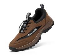 Generisch Zapatillas de invierno para hombre, de piel cálida, elásticas, antideslizantes, para el tiempo libre, marrón, 45 EU