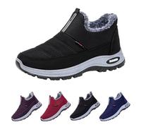 Generisch Zapatillas de invierno para hombre, forradas, cálidas, cómodas, ortopédicas, para correr, ligeras, antideslizantes, mullidas, zapatillas de mocasines descalzos, Negro , 44 EU