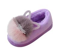 Generisch Zapatillas de invierno para niños, con forro polar, transpirables y cómodas, suaves y cálidas, morado, 26 EU