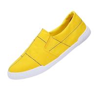Generisch Zapatillas de lona para hombre, alpargatas, mocasines, transpirables, planas, antideslizantes, suaves, cómodas, clásicas, informales, cómodas, para vela, Amarillo G, 39 EU