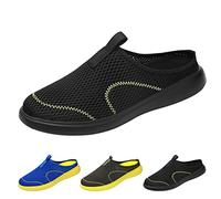 Generisch Zapatillas de malla para hombre, zapatillas de estar por casa abiertas, transpirables, informales, cómodas, sandalias de malla, sencillas, ligeras, zapatillas de goma, Negro , 40 EU