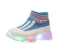 Generisch Zapatillas de malla para niños y niñas, zapatos de interior Shine, zapatillas de caminar para niños, zapatos deportivos para niños, transpirables, zapatillas antideslizantes, azul, 30 EU