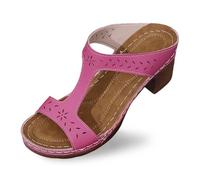 Generisch Zapatillas de moda para mujer, cómodas cuñas con punta abierta para ropa casual al aire libre y playa, perfectas para la temporada de verano, Rosa intenso., 41 EU